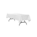 Valge kandiline laudlina rent pidulikuks lauakatteks