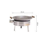 Wok-PRO-450-inox-PRO-450i-mõõtmed Gaasipõöleti Grillpann Wok-pann Cataplana komplektid Pritsmekaitsmed Wok-panni kaaned Gaasipõletid jalgadel Paella pannid Grilpannid