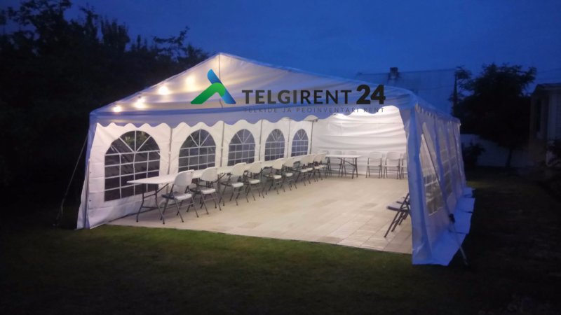 Peotelgi rent 5 x 10 telkide rent peoinventari rent Peotelkide rent telkide rent telgi rent valge peotelgi rent peoinventari rent Telkide rent ja paigaldus