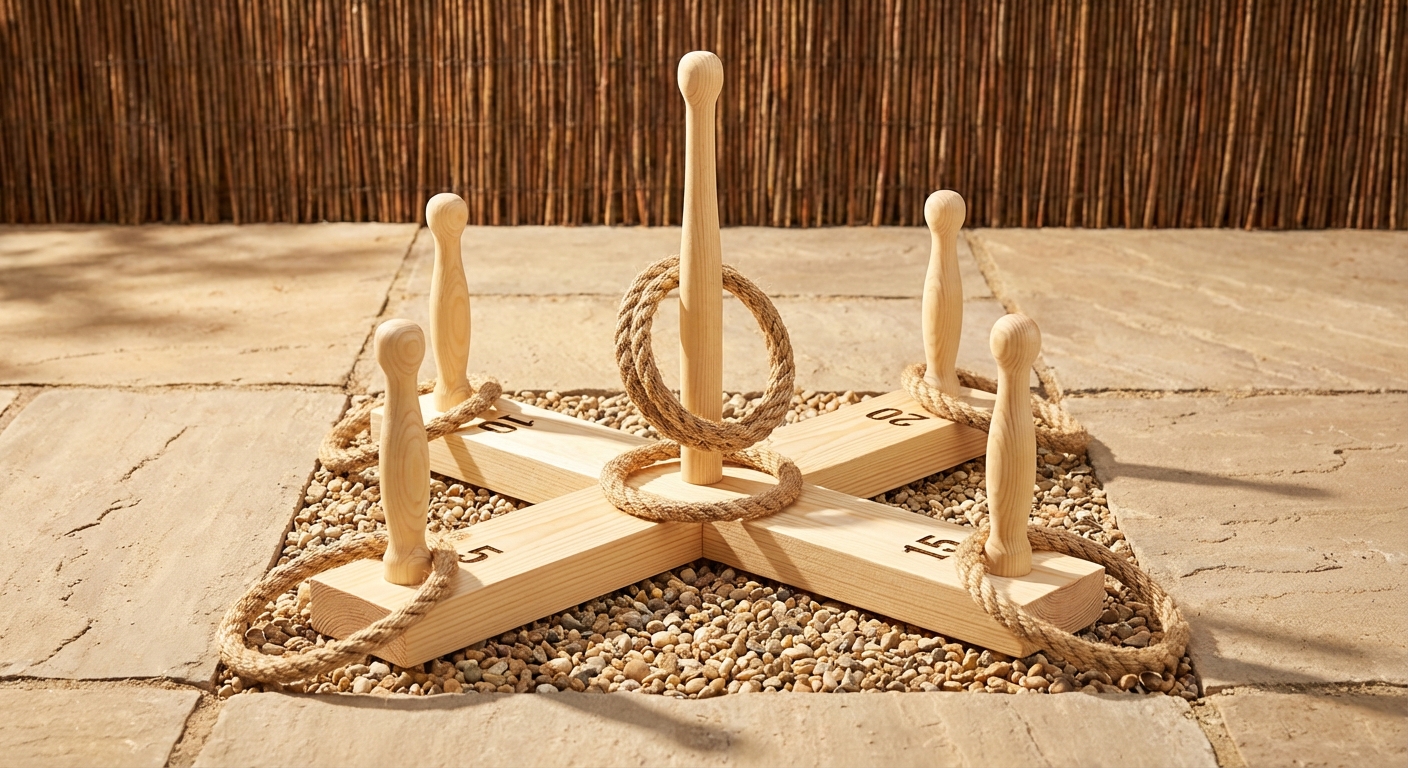 Rongaviske mangu rent - puidust alusplaat pulkade ja rongastega